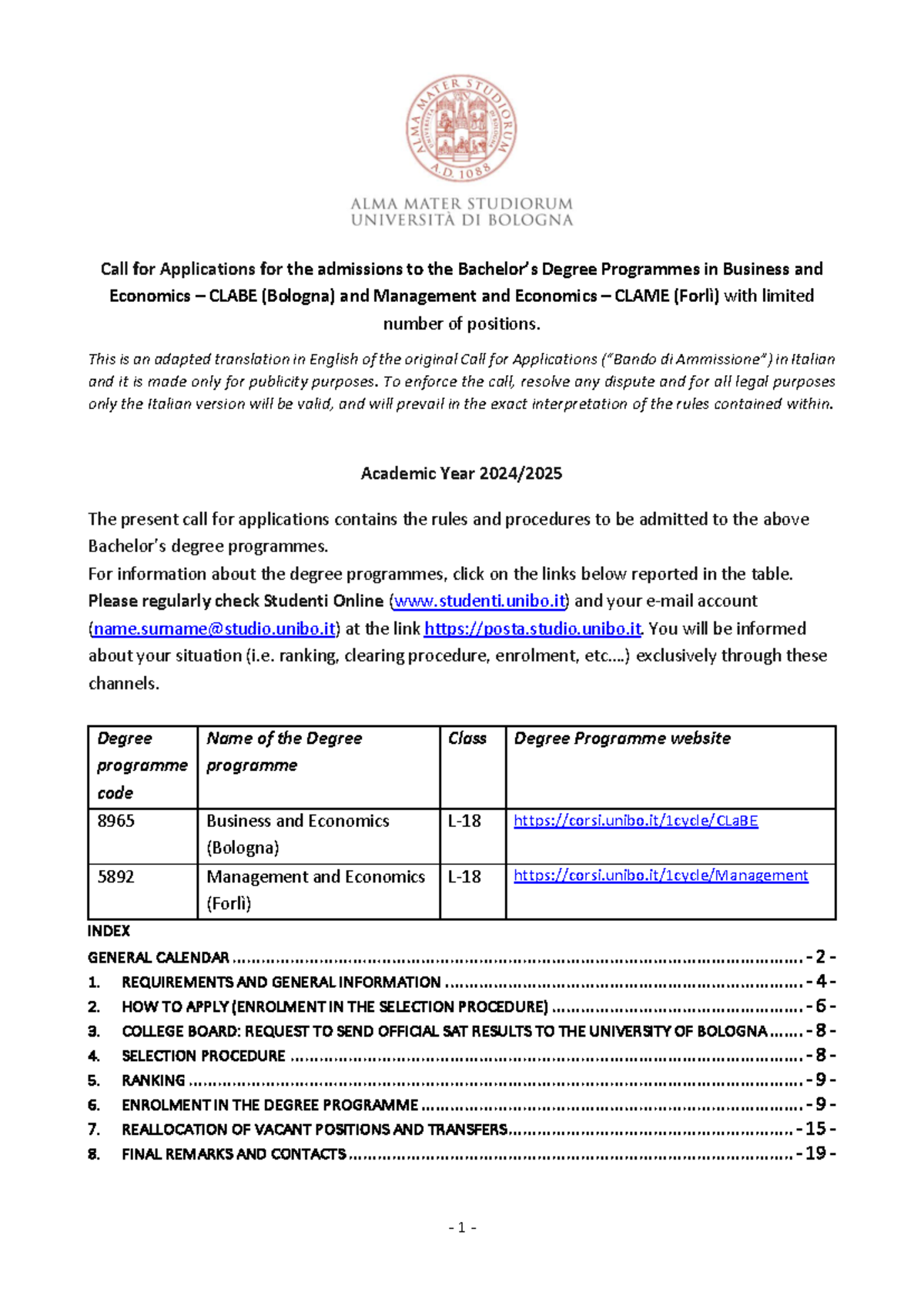 Clabe- Clame Call for Applications 2024 25 - Call for Applications for ...