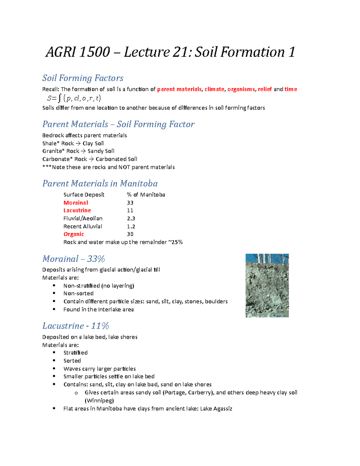 Lecture 21 - Soil Formation 1 - Studocu