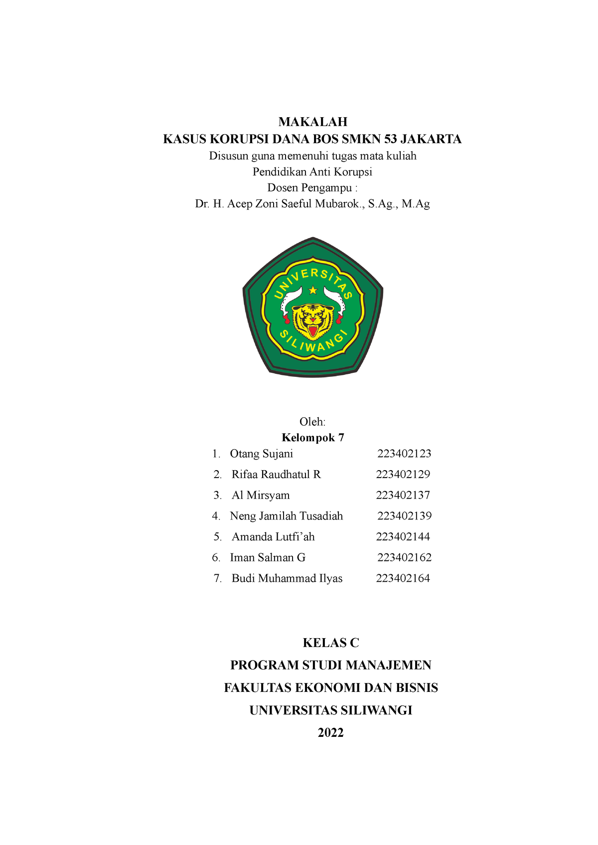 Makalah Anti Korupsi - Bab 1 - MAKALAH KASUS KORUPSI DANA BOS SMKN 53 ...