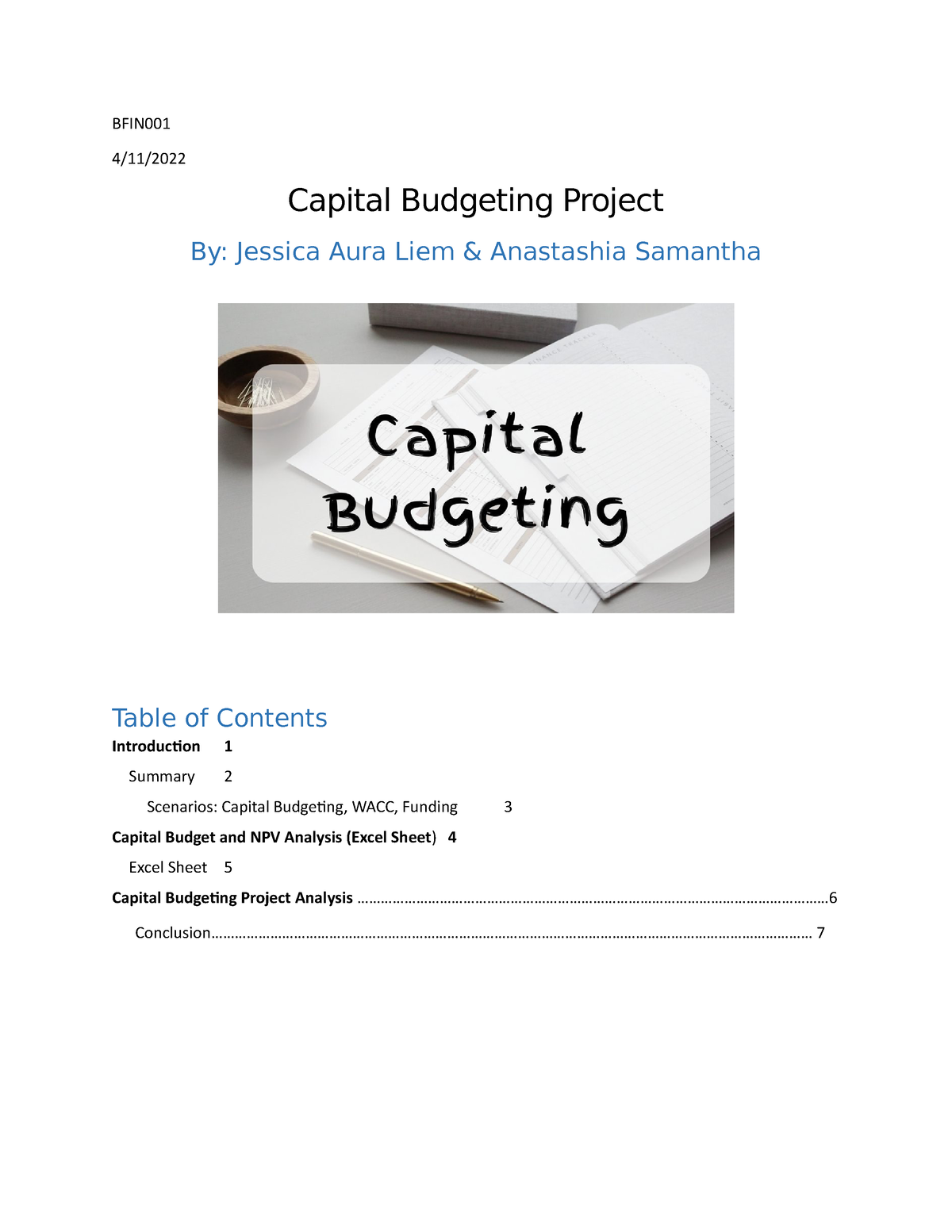 what is capital budgeting assignment