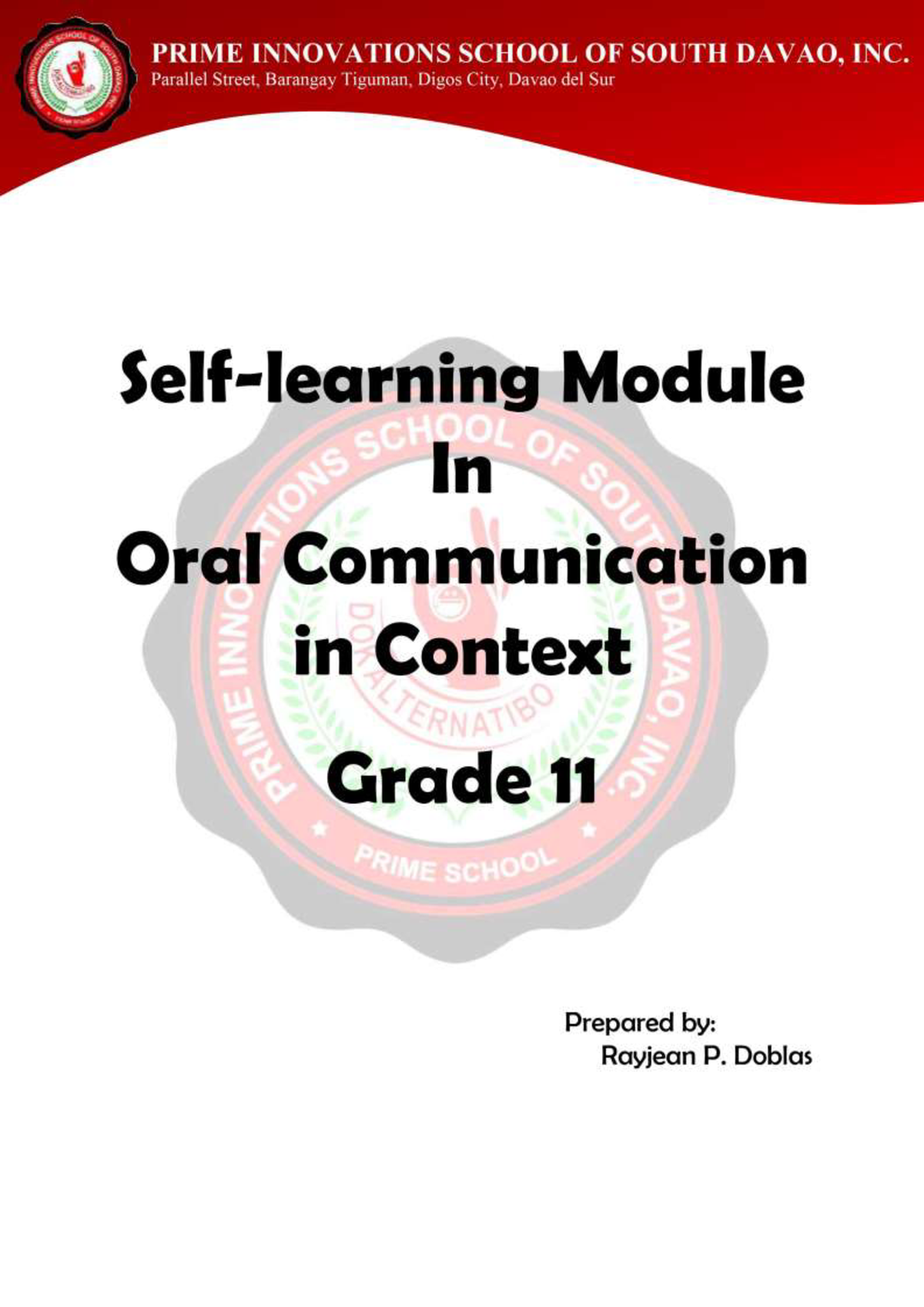 oral communication grade 11 types of speech context