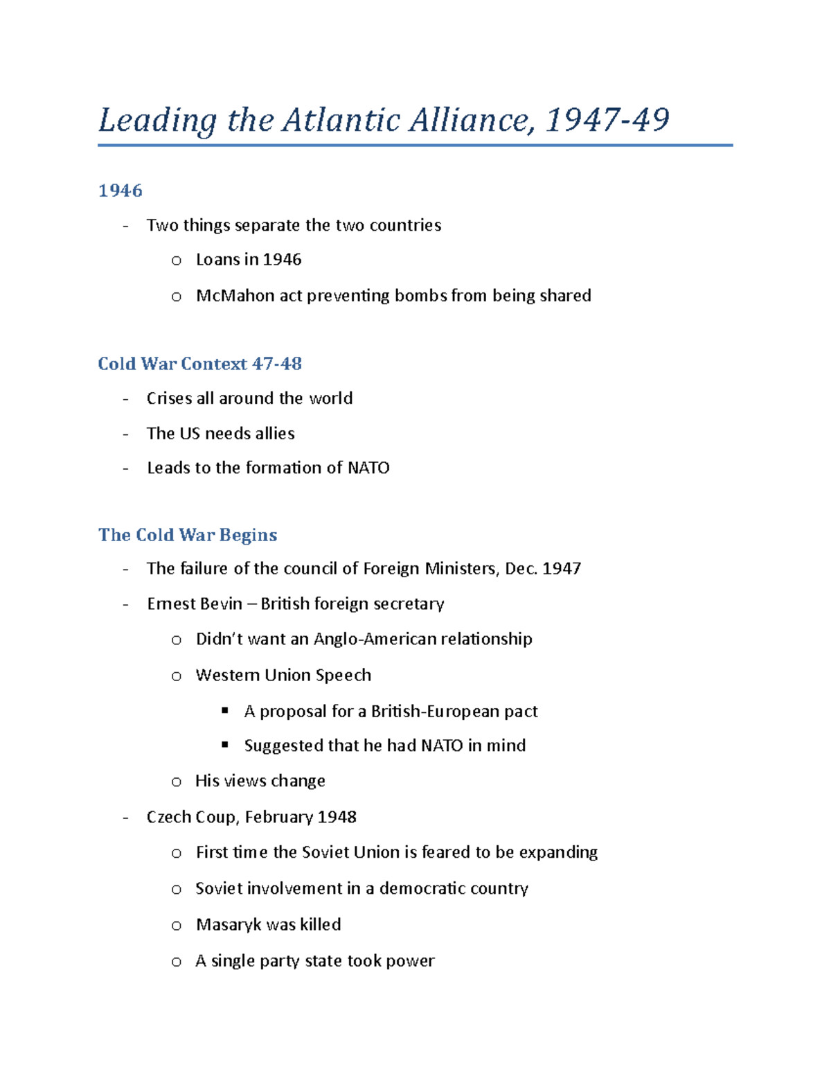 Leading The Atlantic Alliance, 1947-49 - 1947 Ernest Bevin British ...