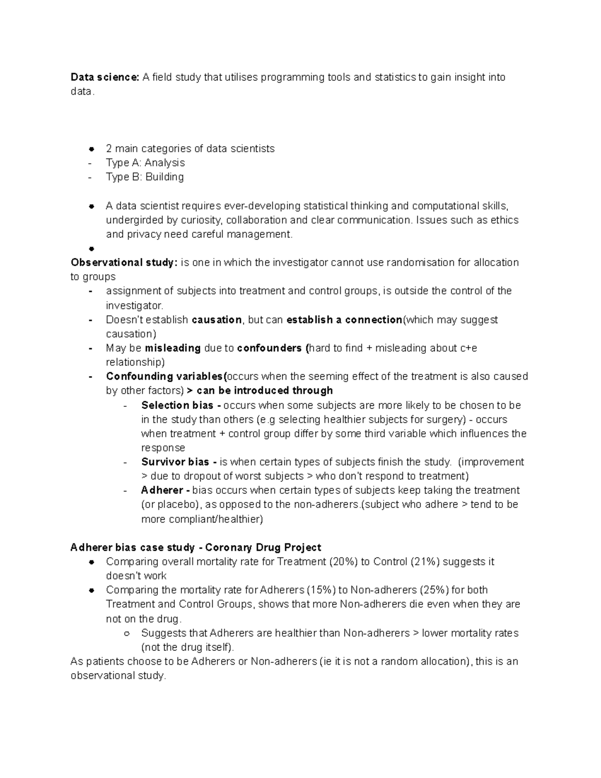 Data science notes - Data science: A field study that utilises ...