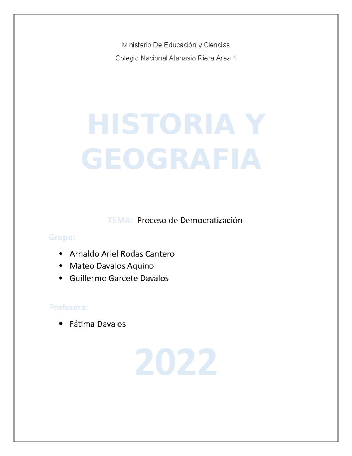 Historia Lucura - Ministerio De Educación y Ciencias Colegio Nacional ...
