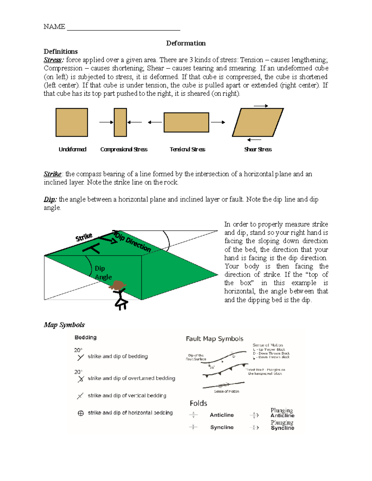 Lab8 Deformationand Mapping - Deformation Definitions Stress: force ...