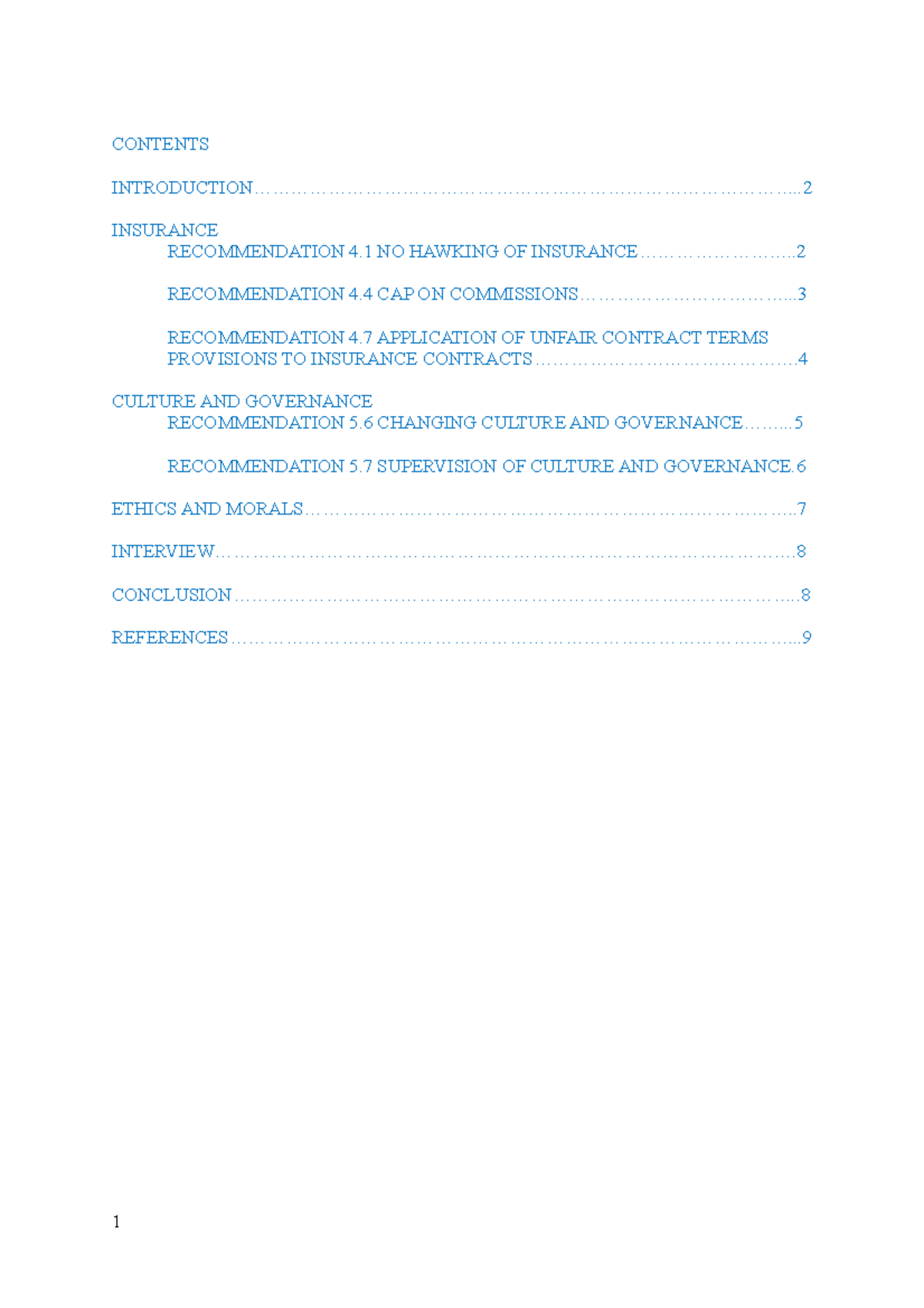 risk and insurance assignment