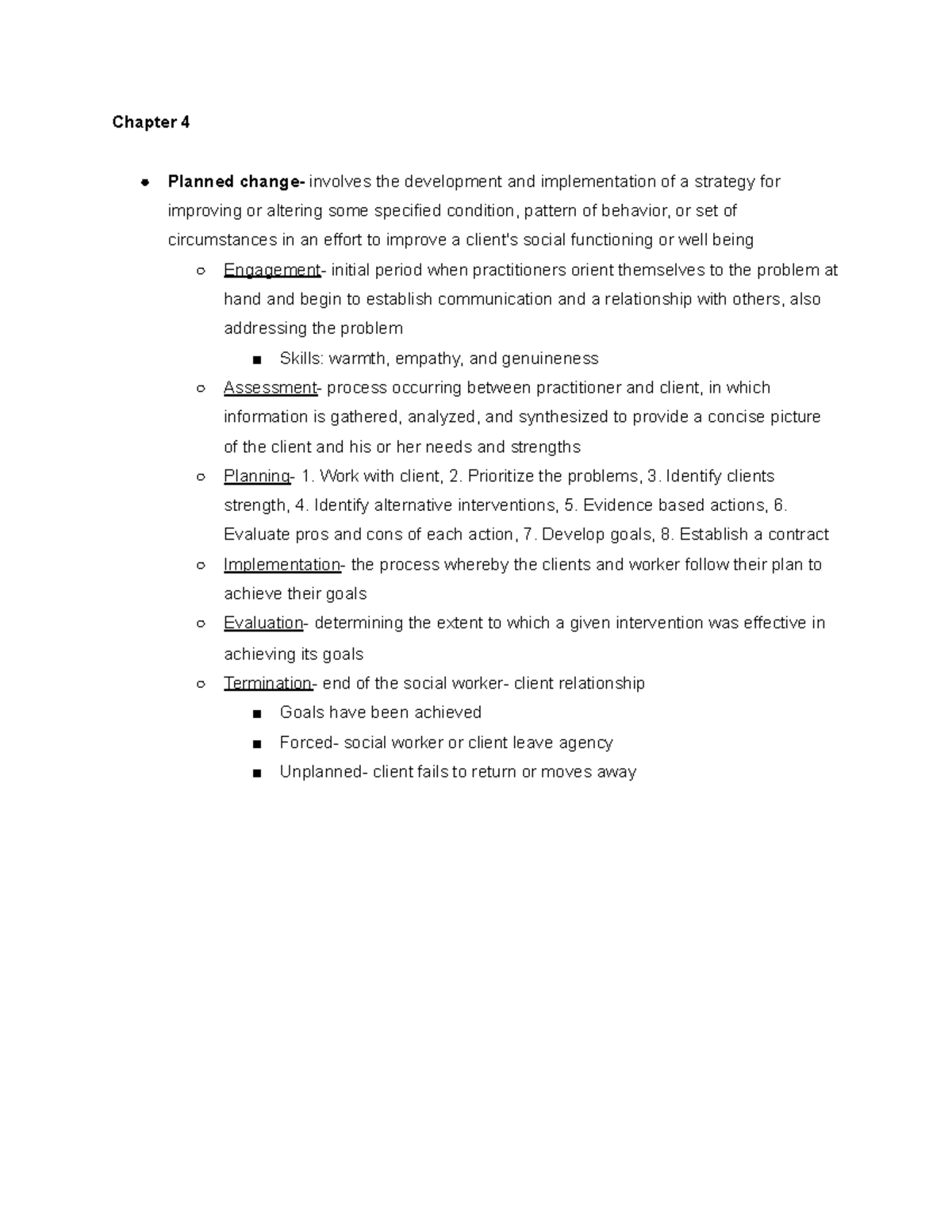 Chapter 4 part 2 - Chapter 4 Planned change- involves the development ...