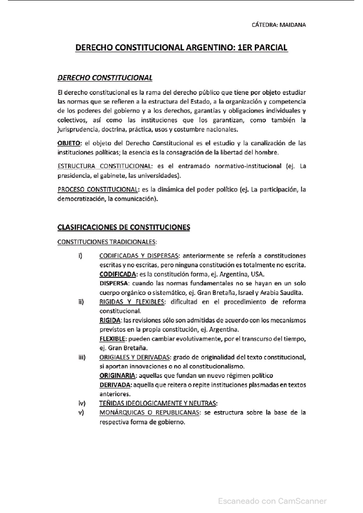 1er Parcial. MATERIAL COMPLETO PARA EXAMEN - Derecho Constitucional ...