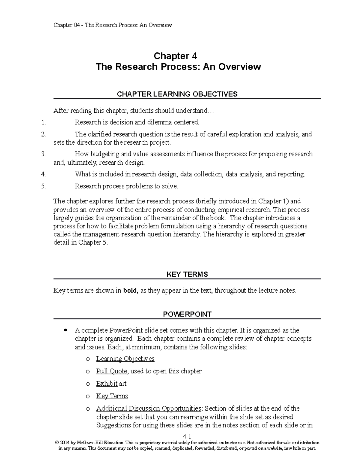 IMChap 004 - Chapter 4 The Research Process: An Overview CHAPTER ...