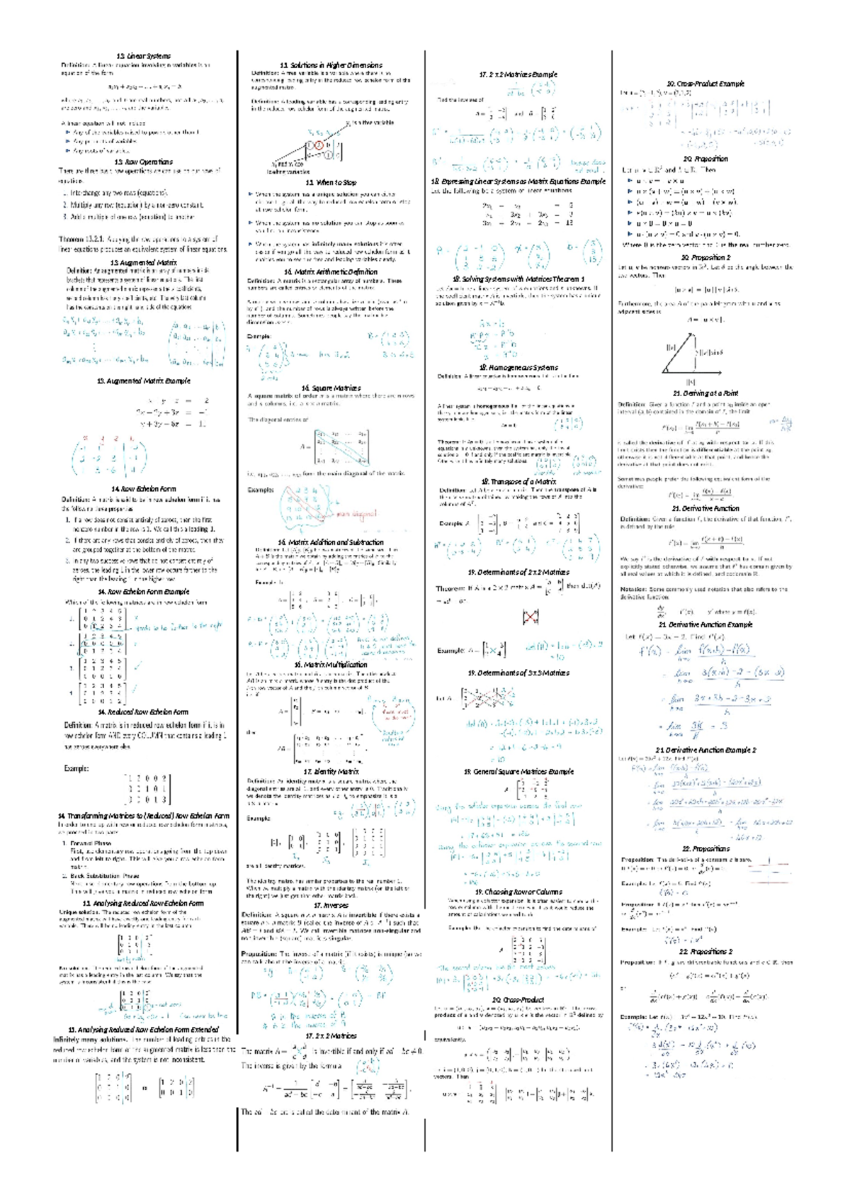 Maths 108 EXAM Notes - Summary General Mathematics 1 - Linear Systems ...