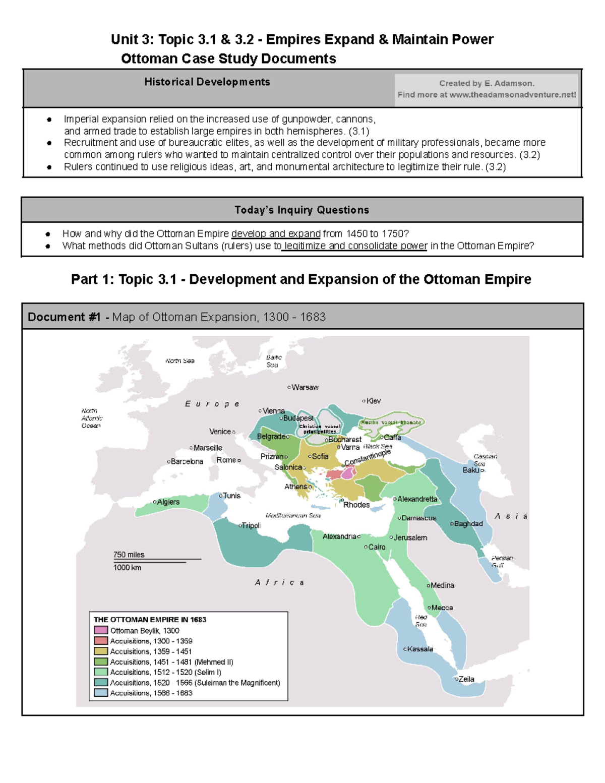 Unit 3 Ottoman Empire Case Study (Documents) - Unit 3: Topic 3 & 3 ...