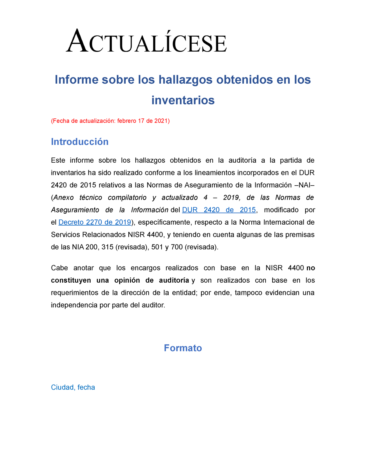 Informe Auditoria Inventario Informe Sobre Los Hallaz 1423