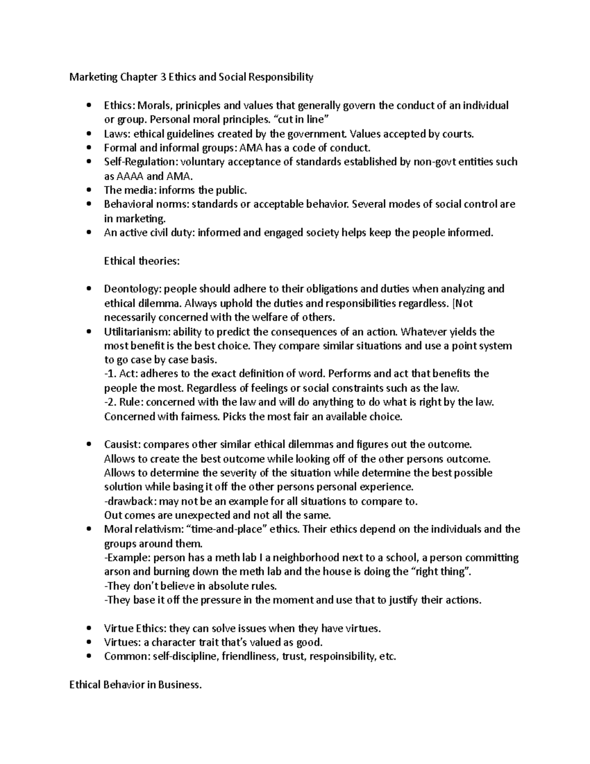 Marketing Chapter 3 Ethics and Social Responsibility - Marketing ...
