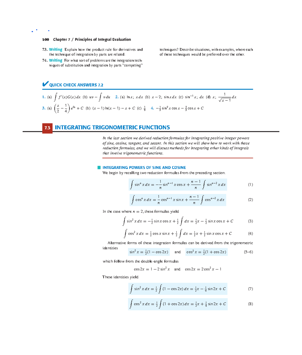 Math work ch7-3 - Math work - 500 Chapter 7 / Principles of Integral ...