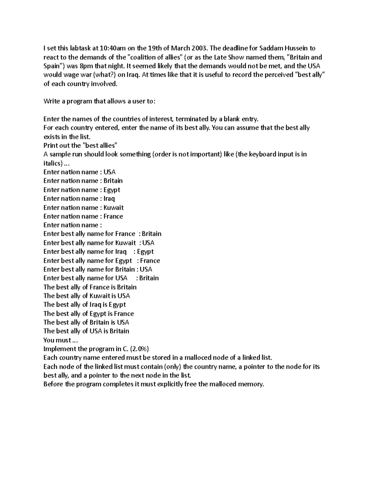 Lab Task - Computer Lab Task - I set this labtask at 10:40am on the ...