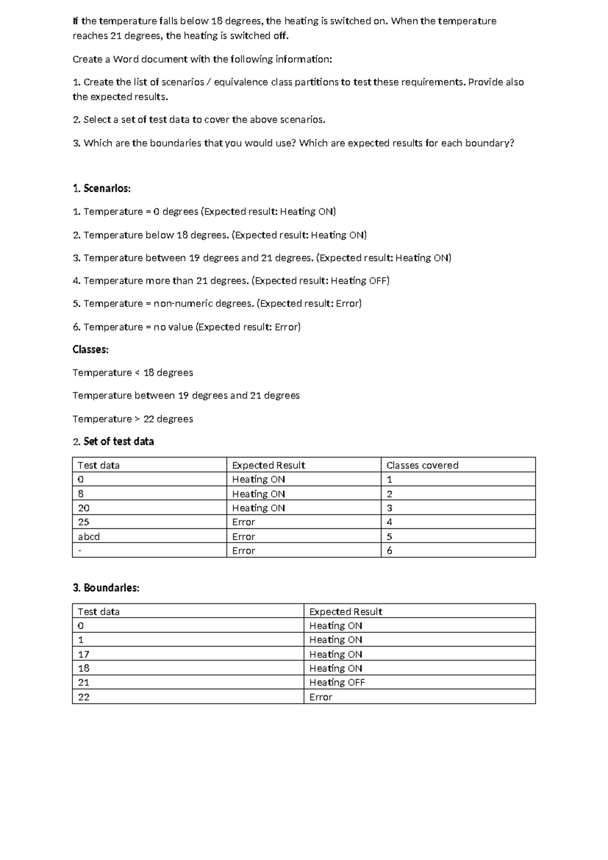 Tema Testare 3 - Quality Assurance - If the temperature falls below 18 ...