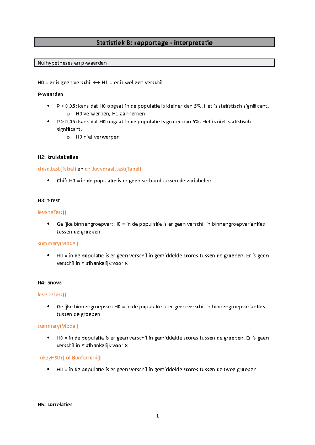 Stat B Interpretatie - Rapportage - Statistiek B: Rapportage ...