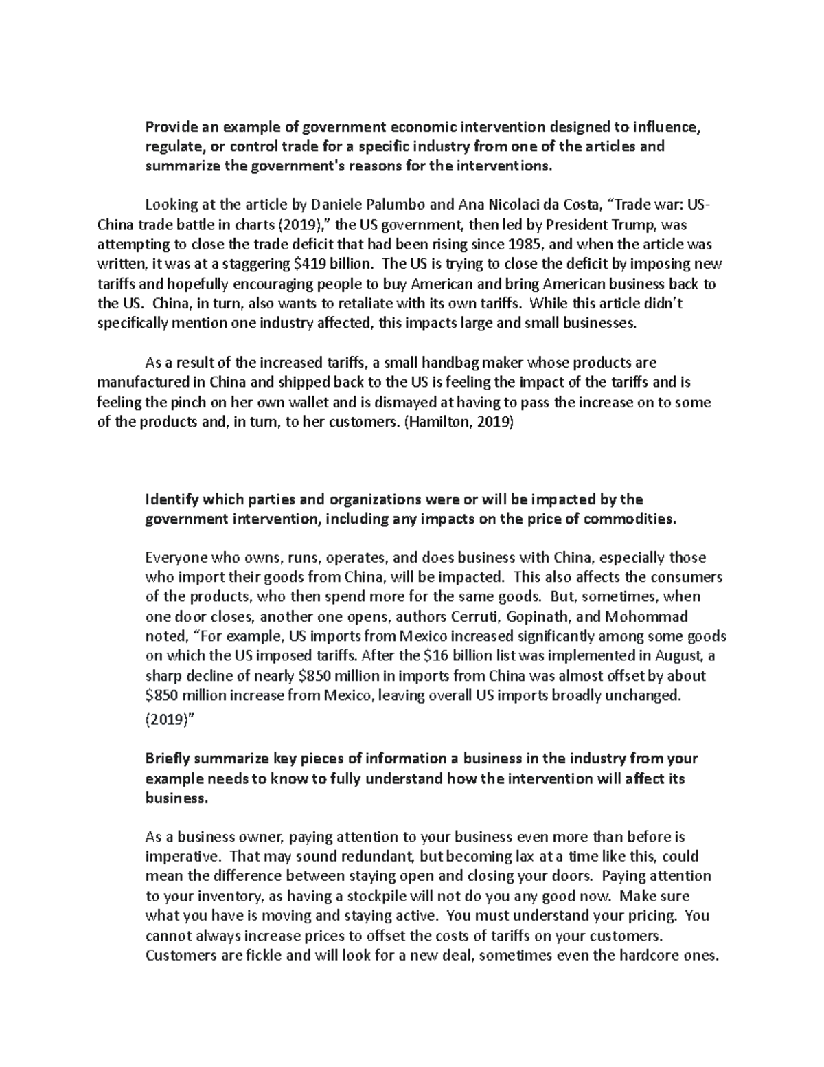 3-1 discussion - Provide an example of government economic intervention ...