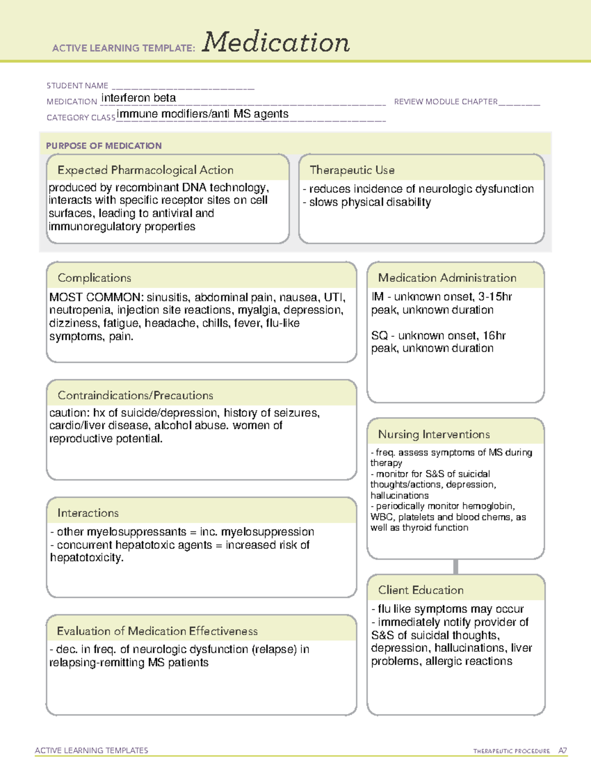 Med Template - Interferon Beta - ACTIVE LEARNING TEMPLATES THERAPEUTIC ...