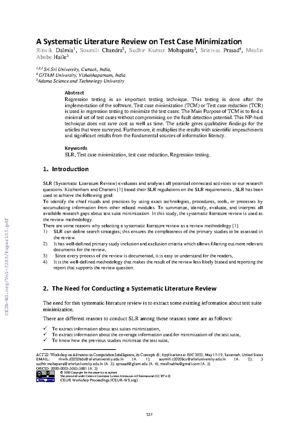 A Systematic Literature Review on Test Case Minimization - This testing ...