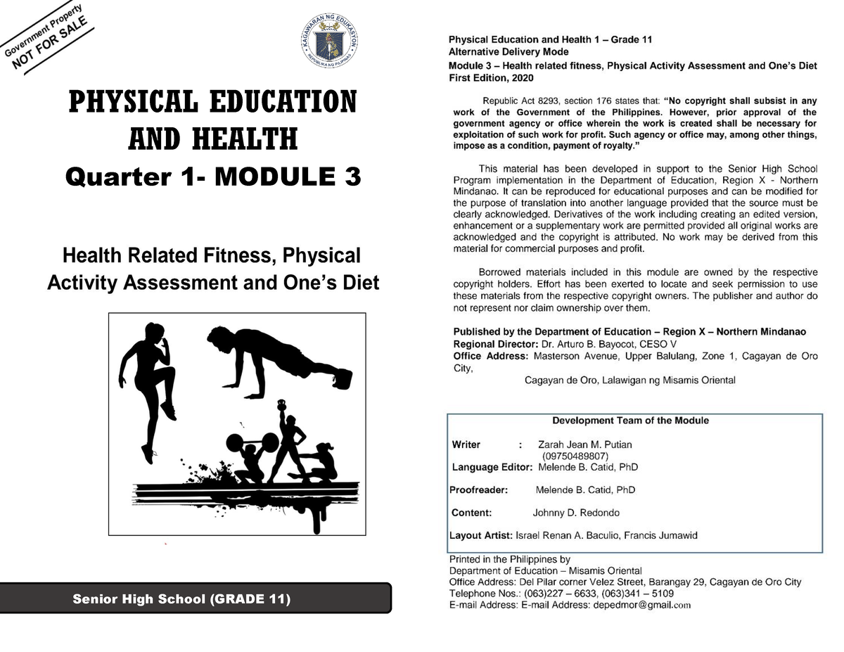 PE Q1 Module 3 - Notes - Senior High School (GRADE 11) PHYSICAL ...