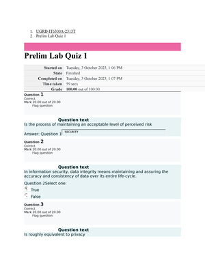 UGRD-IT6300A Information Assurance And Security 1 Prelim Quiz 1 ...