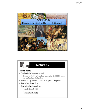 Lecture 06 landscape prefs - ACBS 160 D Human and Animal ...
