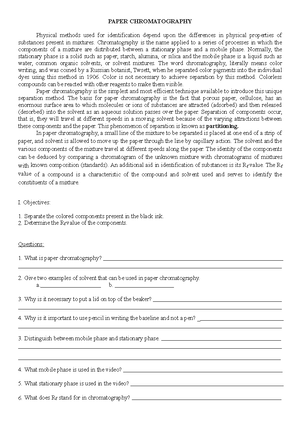 1 - Reagent Test Activity - What are the three (3) classification of ...