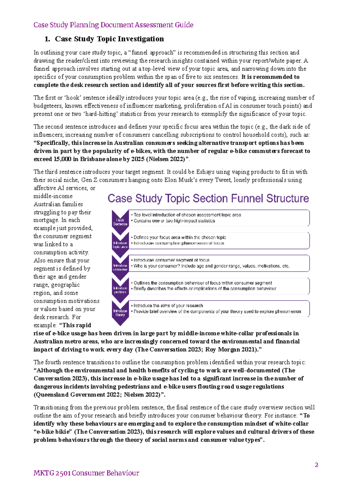 MKTG 2501 Case Study Planning Document Assessment Guide - 2 1. Case ...