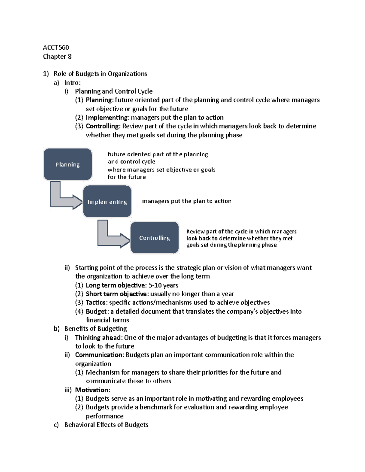 Principles Of Managerial Accounting Ch 8 Budgeting - ACCT560 Chapter 8 ...