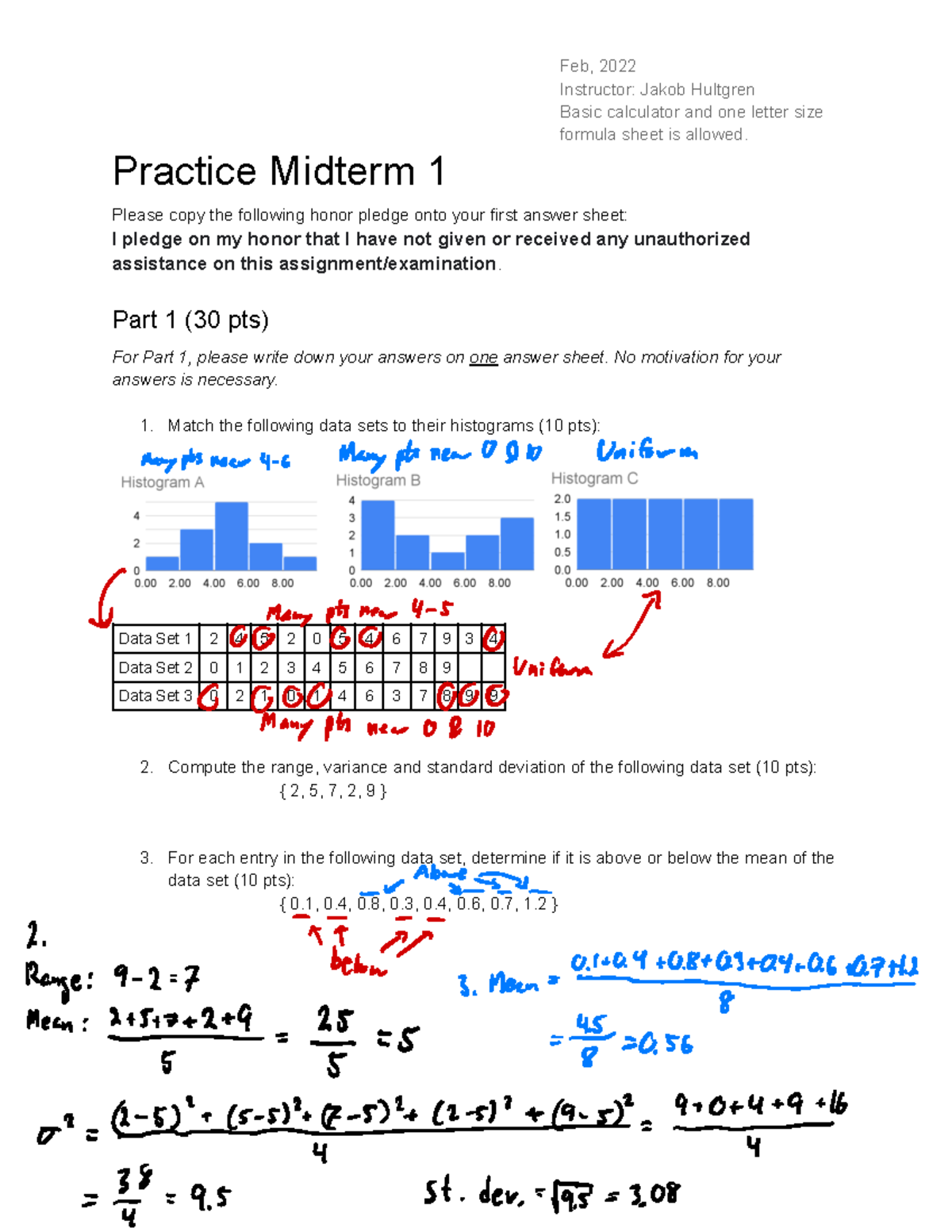 Solutions+Practice+Midterm+1 - )HE ,QVWUXFWRU -DNRE +XOWJUHQ - Studocu