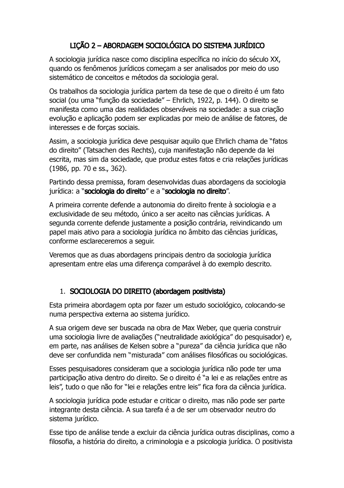Resumo Lição 03 Manual De Sociologia Jurídica Ana Lucia Sabadell 2 Abordagem Do Sistema A 4355