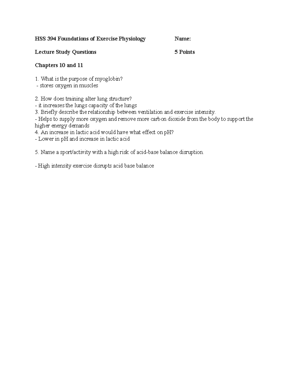 Chap 10 and 11 Lecture Study Questions - HSS 394 Foundations of ...