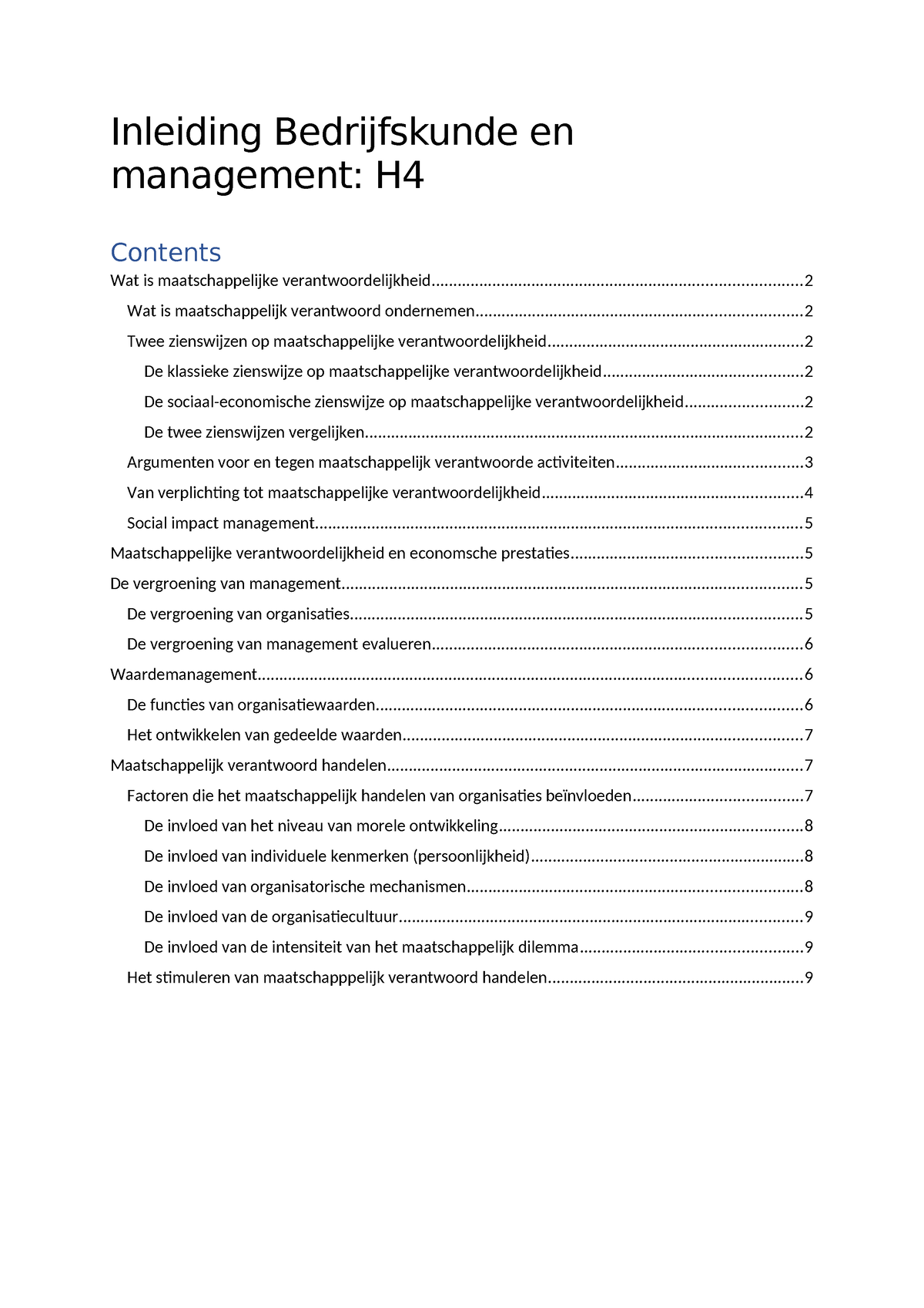 Hoofdstuk 4 - Samenvatting Management - Inleiding Bedrijfskunde En ...