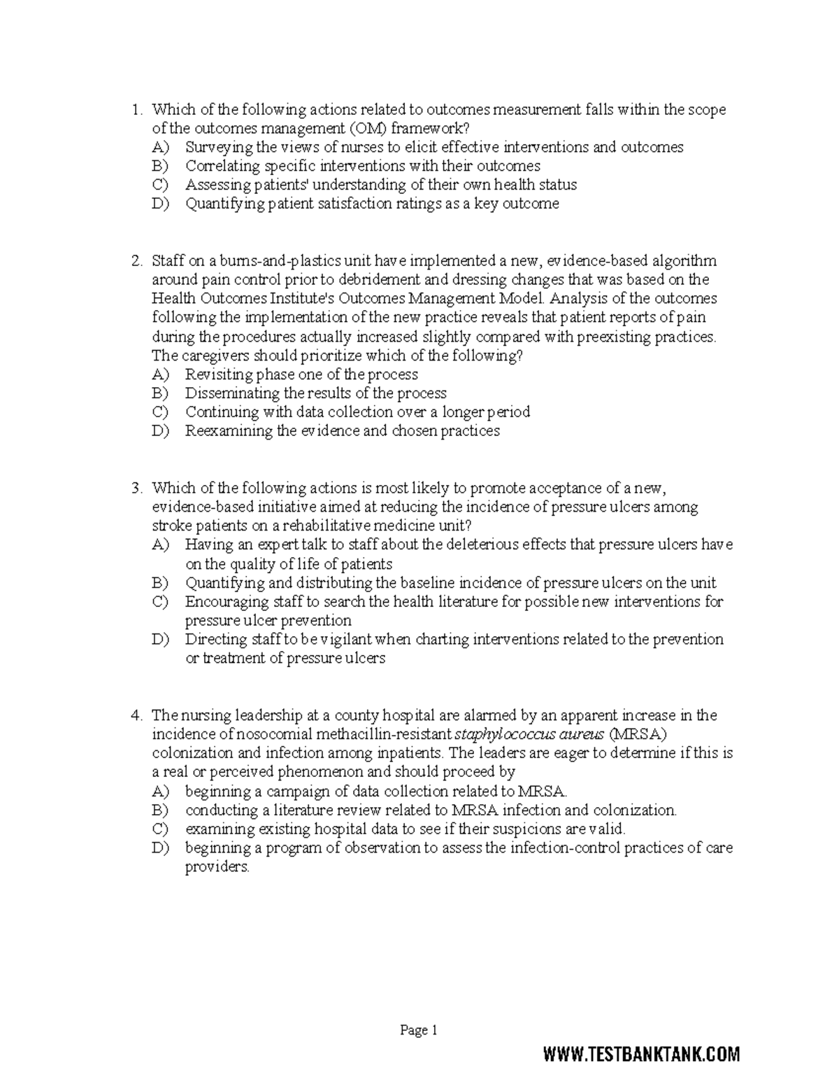 Chapter 10- The Role of Outcomes in Evaluating Practice Change