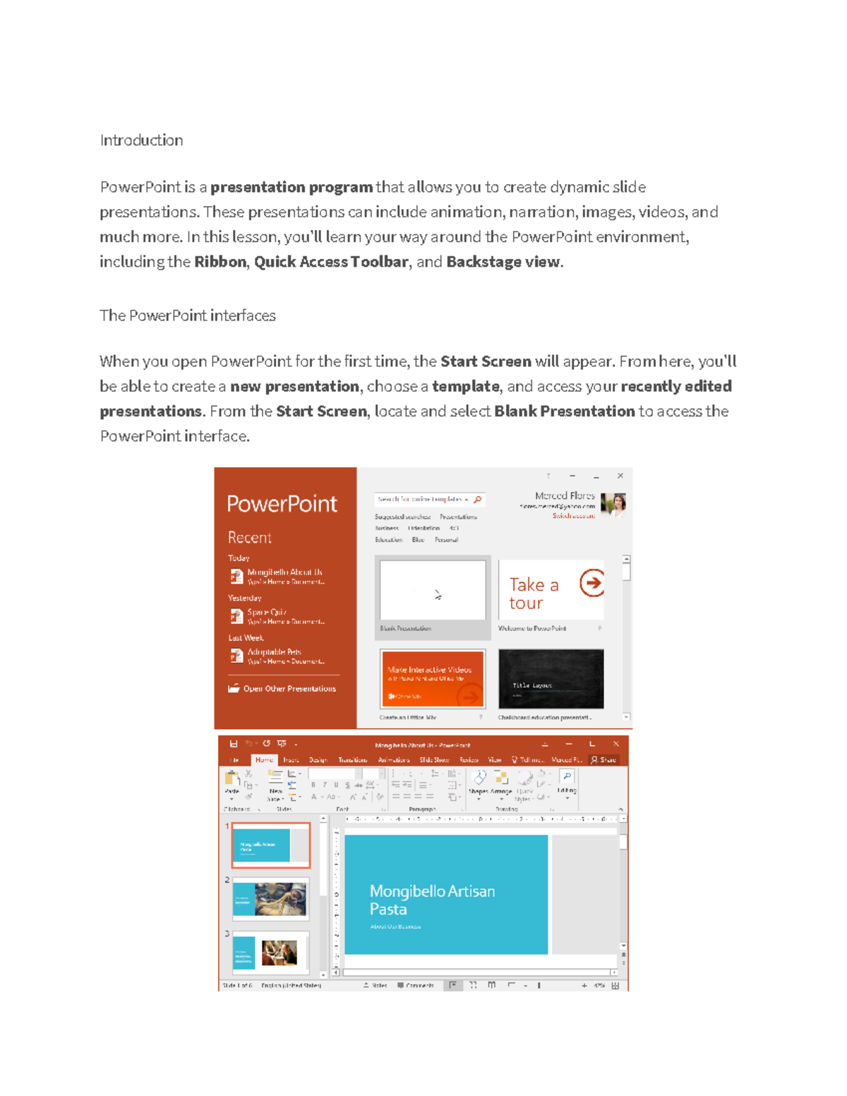 Lesson 3 Powerpoint - Introduction PowerPoint is a presentation program ...