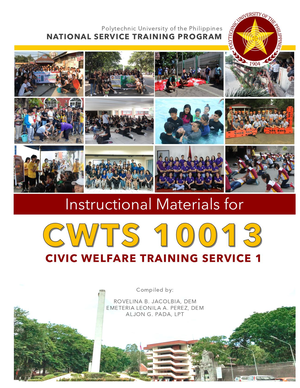 NSTP-CWTS Module 1 Activity: Introduction To NSTP - - Studocu