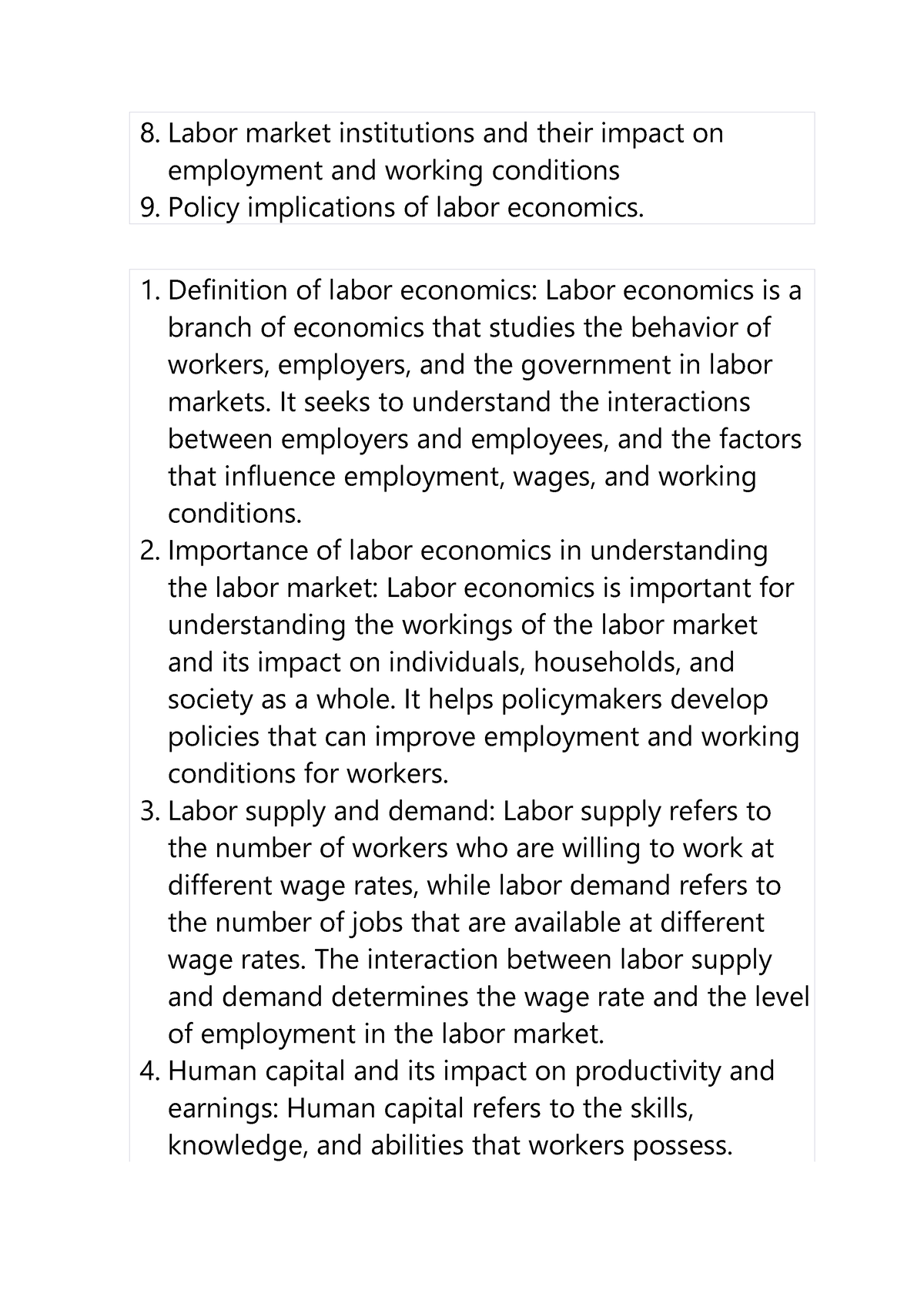 labor economics thesis topics