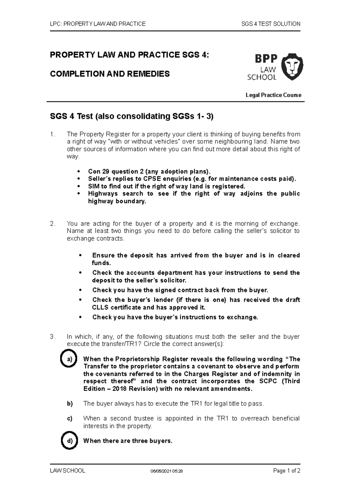 Property+SGS+4+Test+solution LPC PROPERTY LAW AND PRACTICE SGS 4