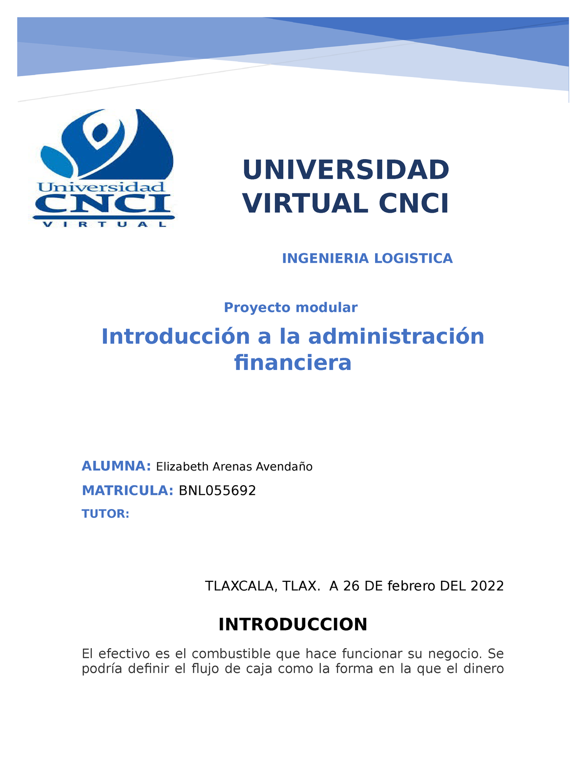 Proyecto Integrador Introduccion A La Contabilidad Financiera Universidad Virtual Cnci 3103