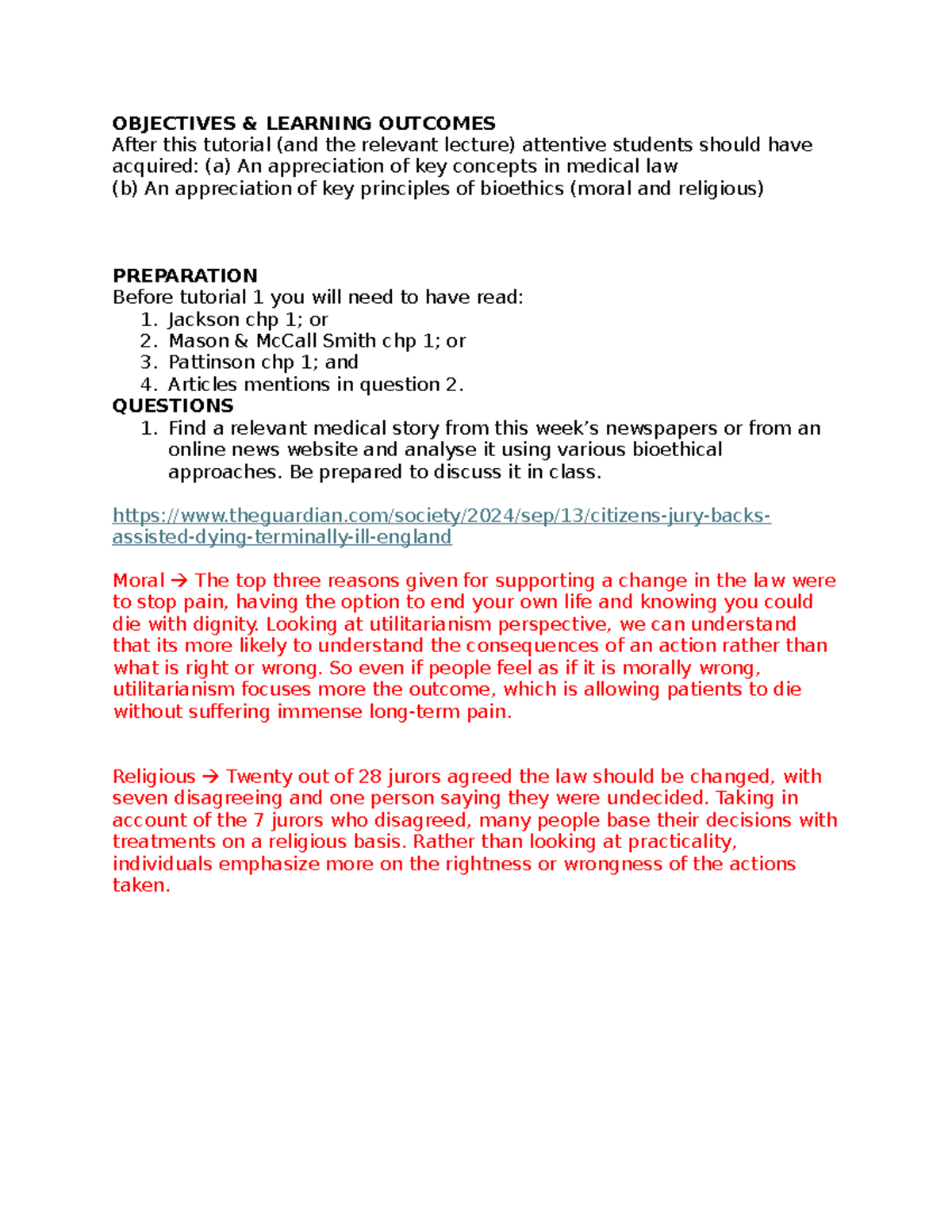 Tutorial 1 - OBJECTIVES & LEARNING OUTCOMES After this tutorial (and ...
