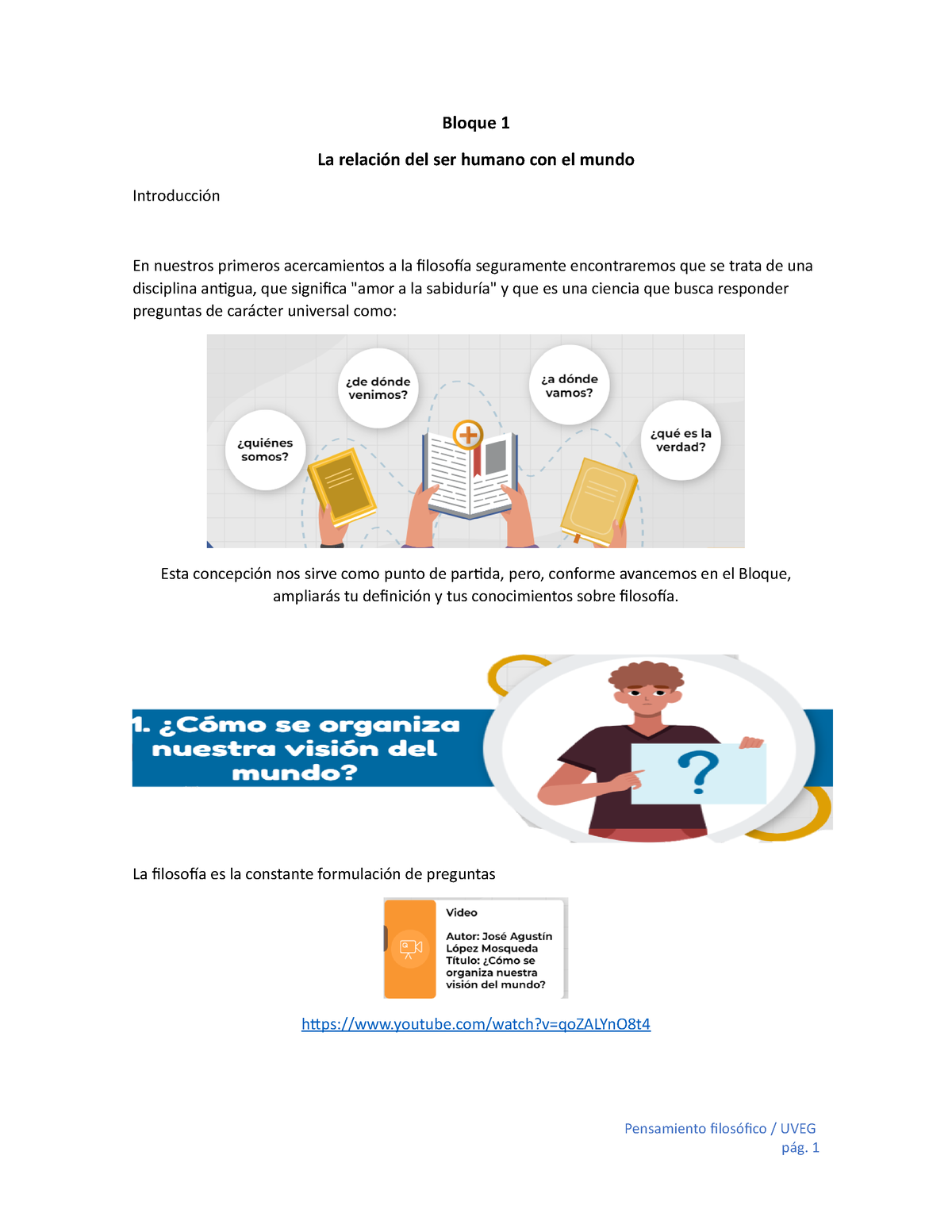 Bloque 1 La Relación Del Ser Humano Con El Mundo Bloque 1 La Relación Del Ser Humano Con El