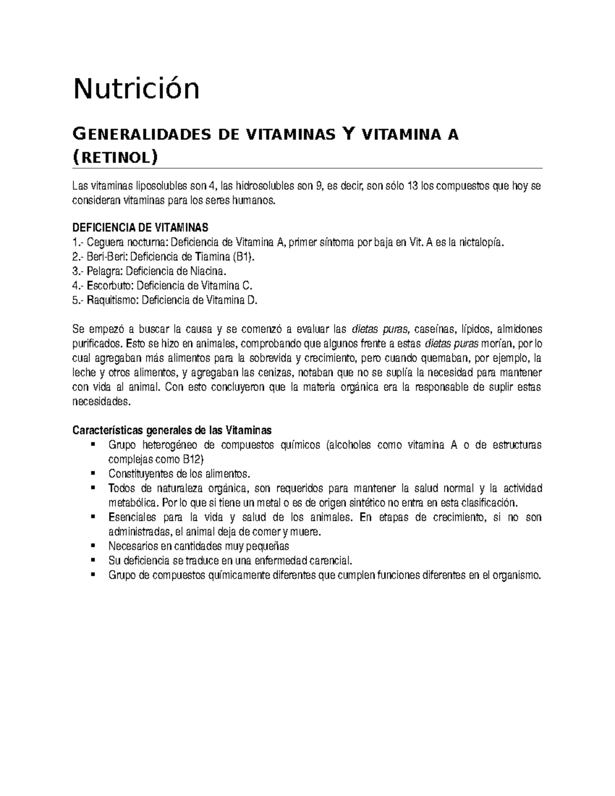 Resumen Vitamina A Nutricion Farmacia Generalidades De Vitaminas Vitamina Studocu