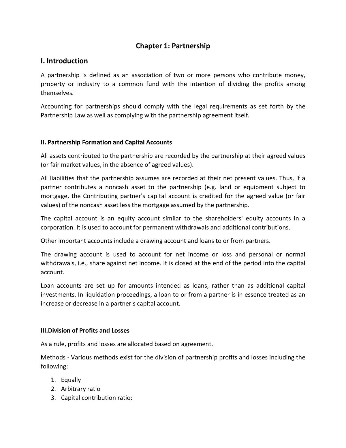 ACC 311 Chapter 1 Partnership - Chapter 1: Partnership I. Introduction ...