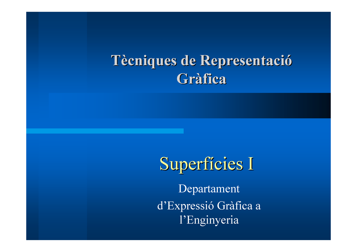 Superficies I - Dasdada - T T è è Cniques De Representaci Cniques De ...