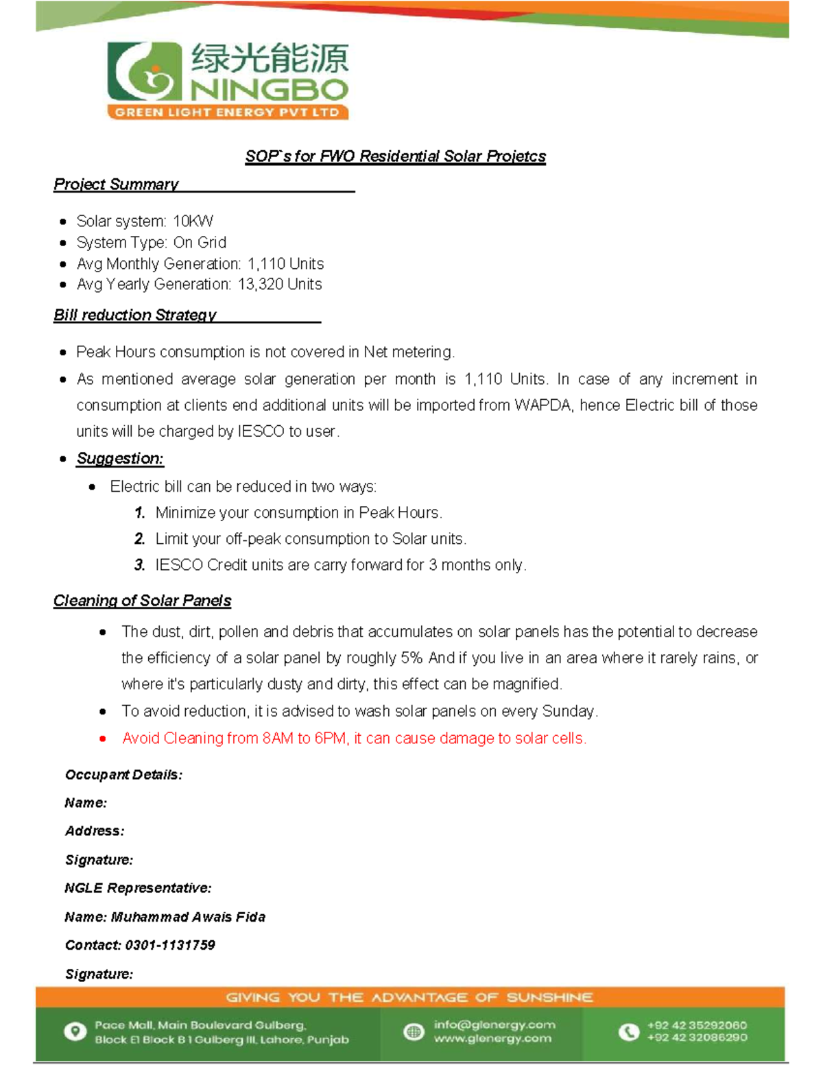 10KW SOP FWO - Sop regrding solar infra structure sop - SOP`s for FWO ...