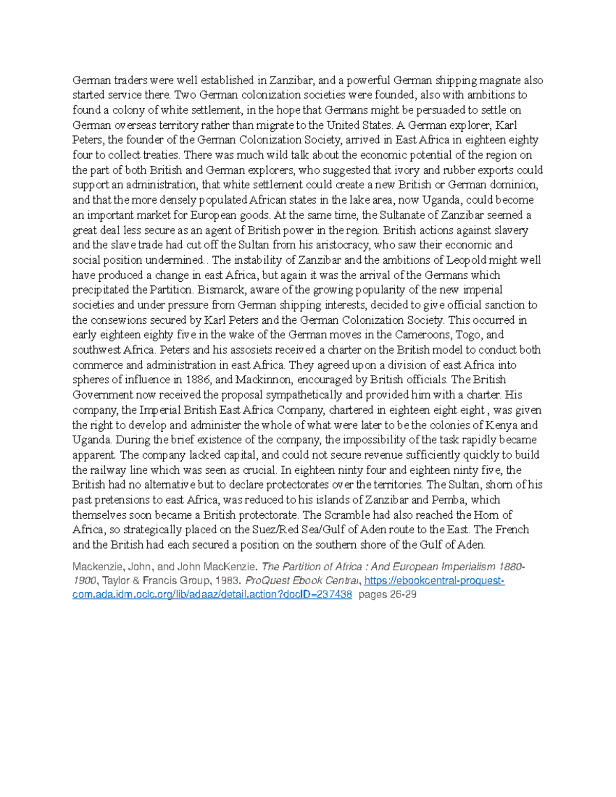 German traders were well established in Zanzibar - Two German ...