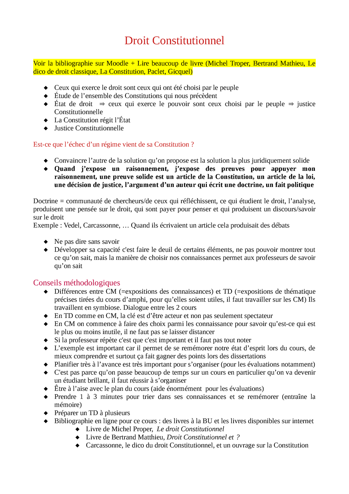 Cours Droit Constitutionnel - Droit Constitutionnel Voir La ...