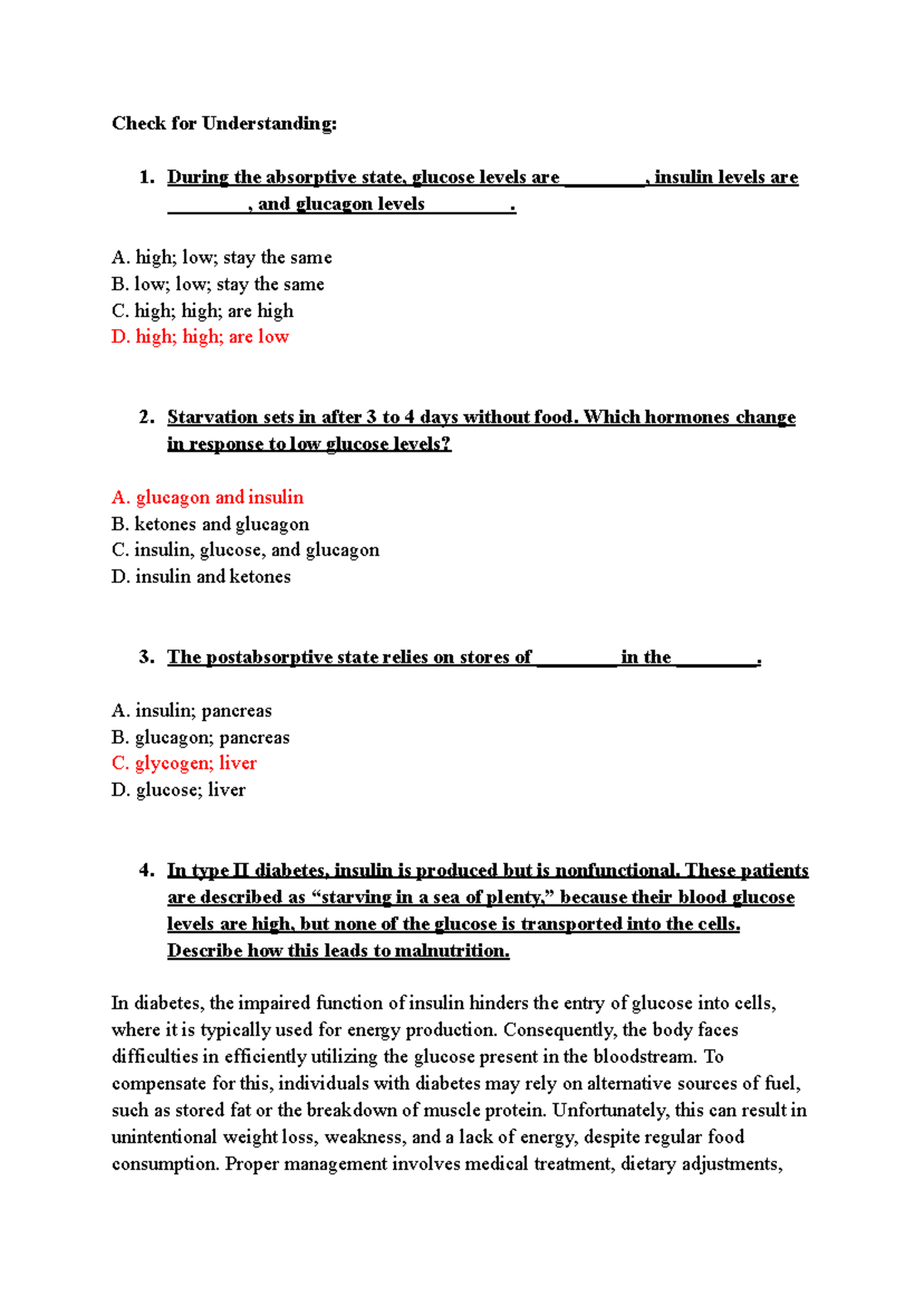Metabolism Laboratory & CFU Questions - Check for Understanding: 1 ...