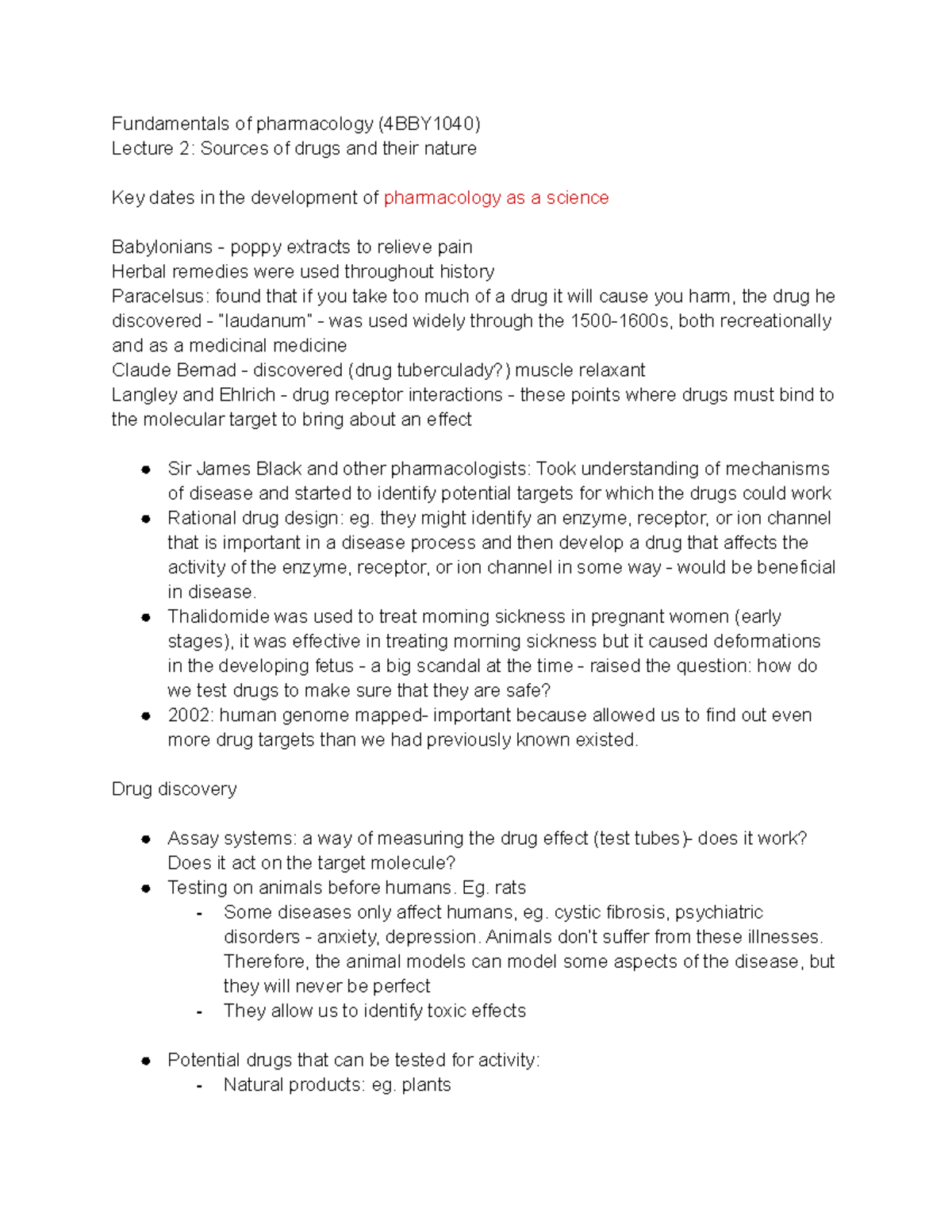 lecture-2-notes-fundamentals-of-pharmacology-sources-of-drugs-and